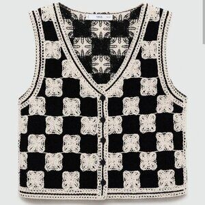 Mango Crochet Vest Medium